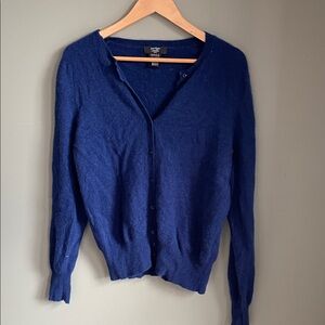 Women's Blue Cardigan 100% cashmere